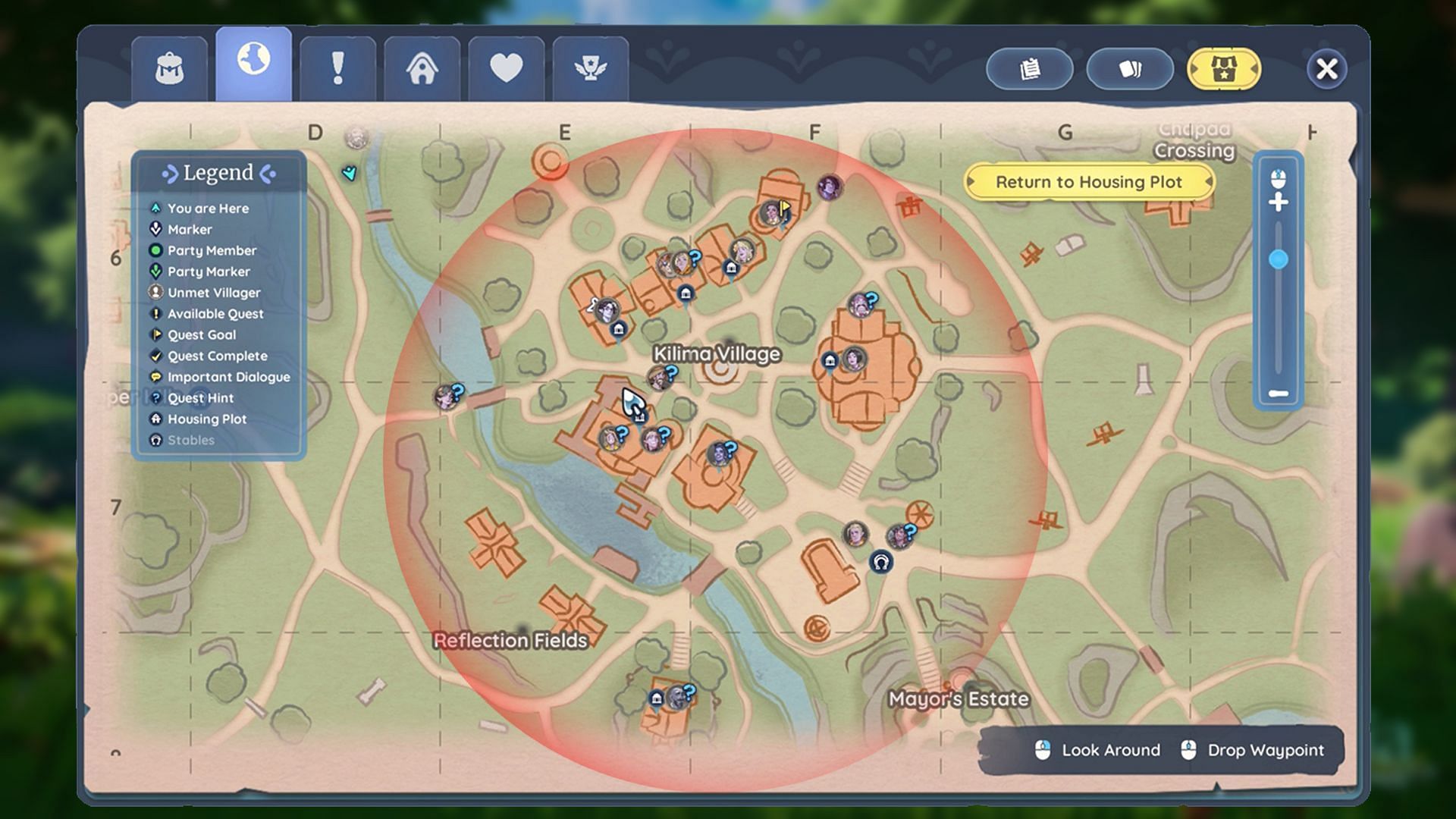 Talk to the other villagers marked with a question icon (Image via Singularity 6)